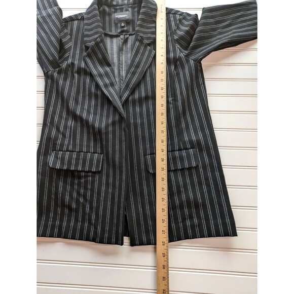 Liverpool Blazer Womens Medium Open Front Beetlejuicecore Goth Striped Layers - Picture 12 of 13